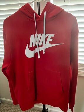 Nike Red Men's Logo Pullover Hoodie